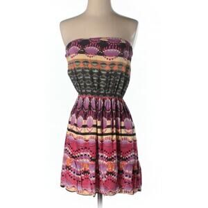 Nordstrom Angie Boho Bohemian Hippy Striped Dopamine Strapless Dress